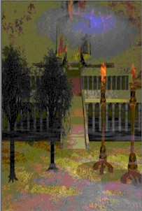 Two olive trees and two lampstands
